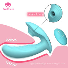 SacKnove 2021 Newest Sex Electric Vibrating Massager Nipple Stimulator Wireless Remote Tongue Licking Clitoral Sucking Vibrator